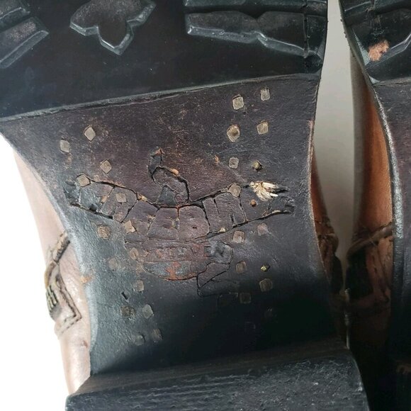 Freebird Alamo Leather Ankle Boot Womens 8 Brown Wool Lined Side Zip Weathered - Picture 12 of 14